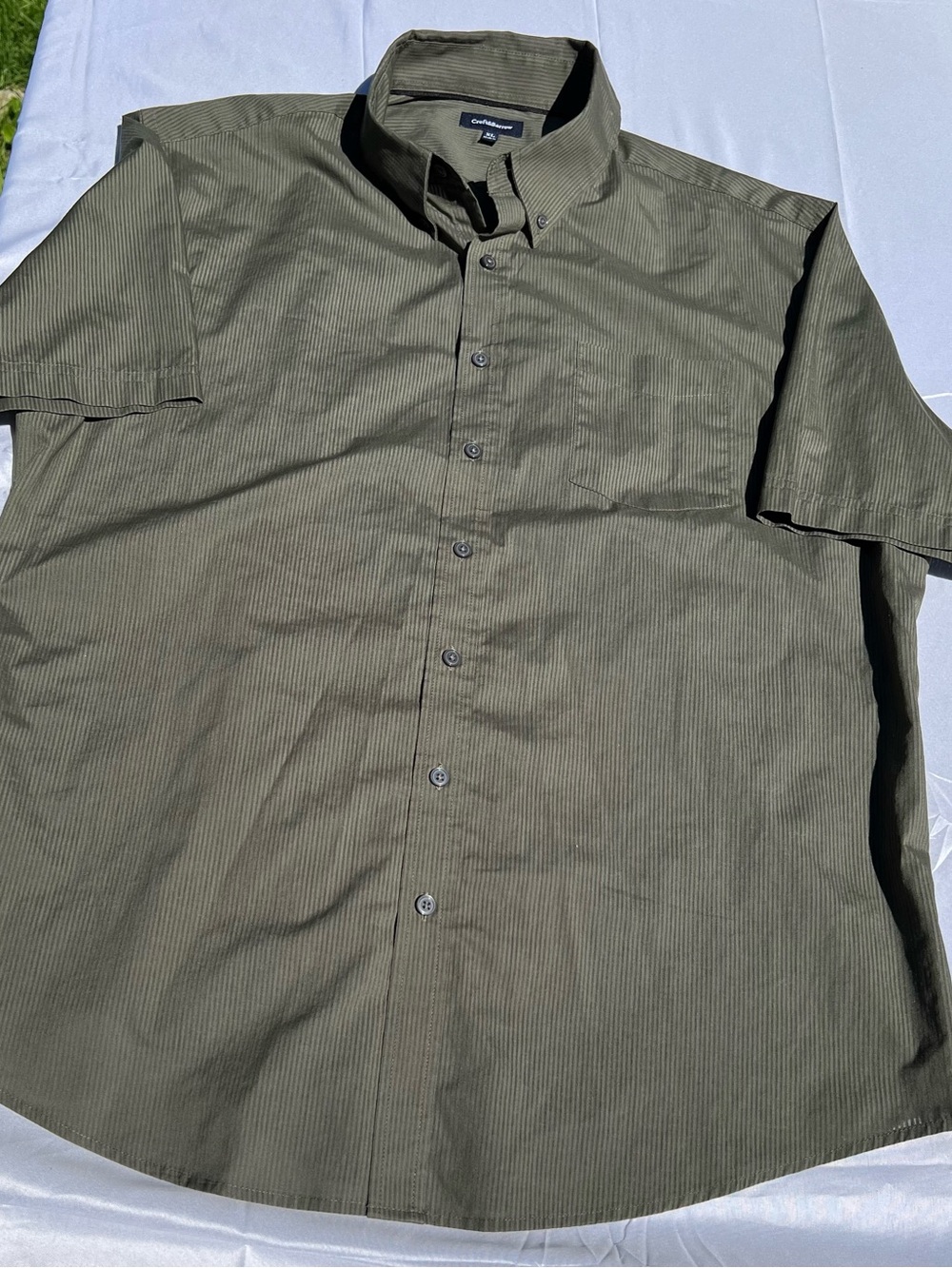 Croft & Barrow XL Olive Green Short Sleeve Button Down Shirt